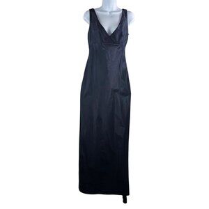 VTG Richard Tyler Couture silk Full-Length Evening Gown dark navy 90s sz 8